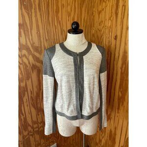 Cabi Shrunken Knit Moro Jacket Blazer Long Sleeve Lined Stretch Gray Sz M